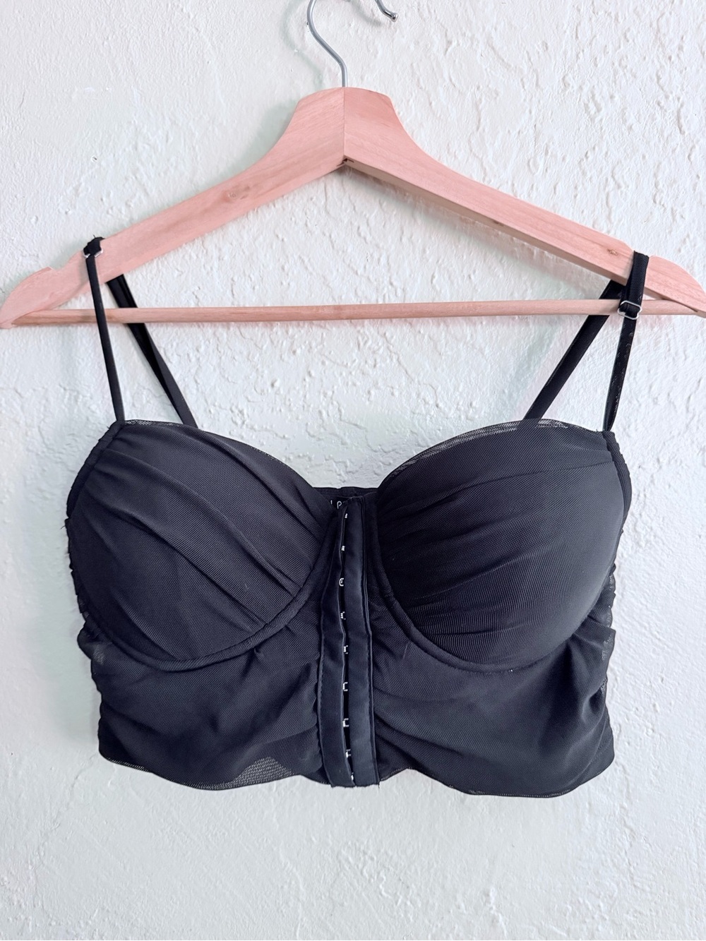 iris Black Longline Bustier Crop Top